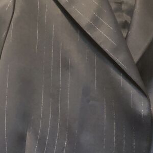 Glamorous black suit - satin and a splash of lurex perfect for the holidays!🥳